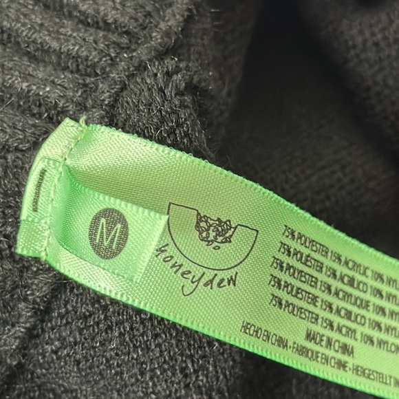 Honeydew Women’s Spice It Up Wide Leg‎ Knit Pants Size Medium Black High Waist - Picture 15 of 16